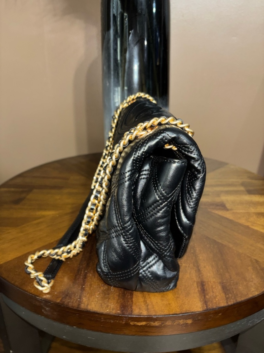 Tory Burch Black Quilted Leather Shoulder Bag with Matching Black Wallet - Picture 5 of 5